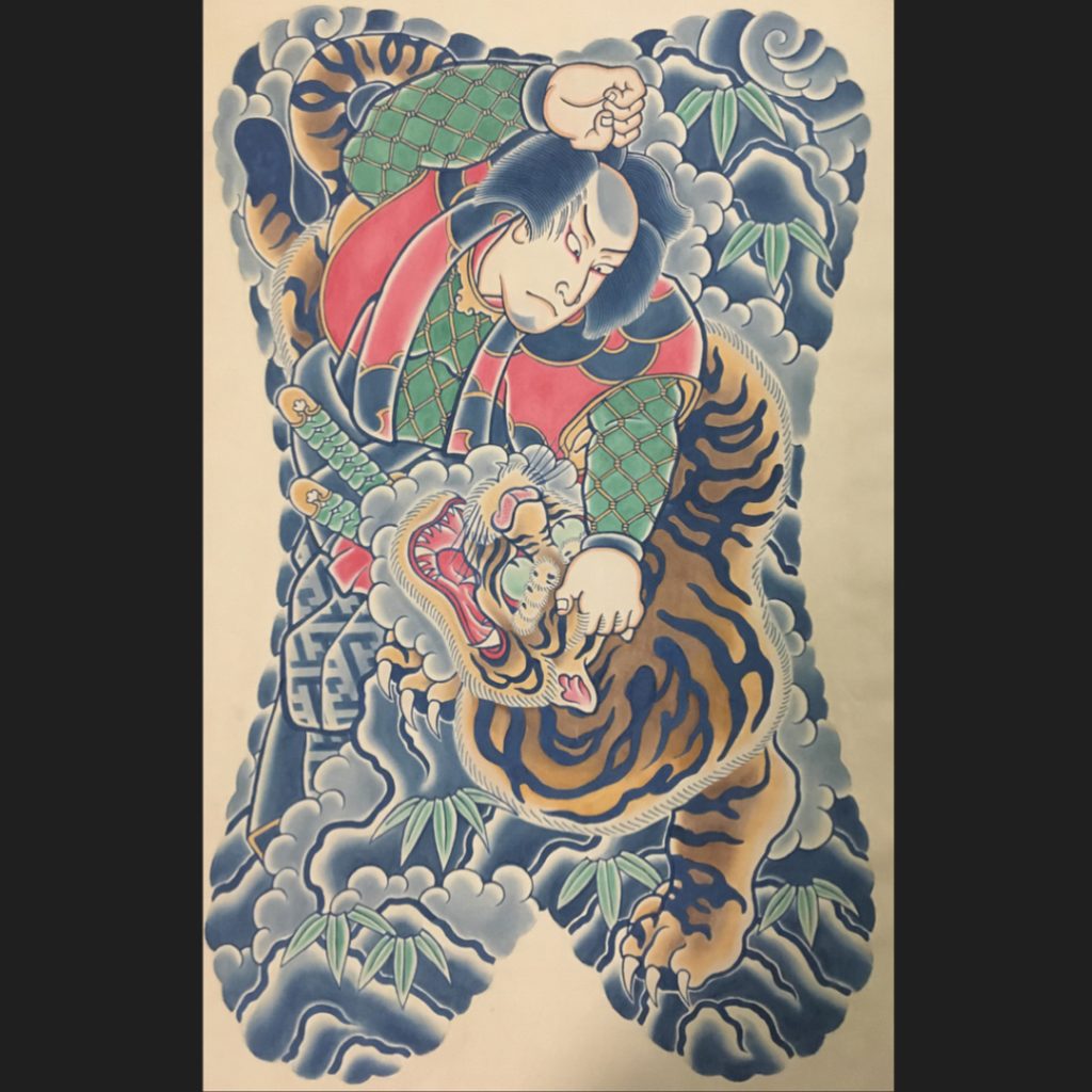 行者・武松の虎退治の刺青の下絵(水滸伝)